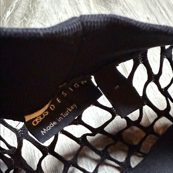 Black Mesh Long Sleeve Top Size S - Picture 2 of 7